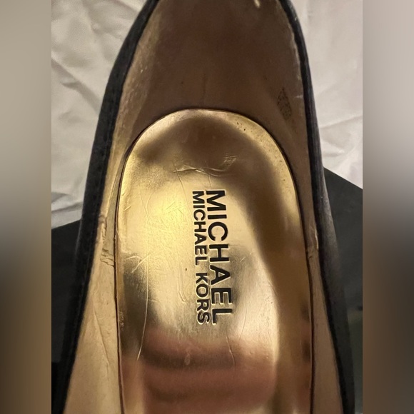 Michael Kors Classic Black Leather Platform Heels 11 - Picture 9 of 11